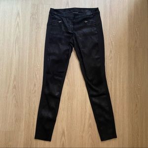 Armani Exchange Black Shiny Skinny Pants